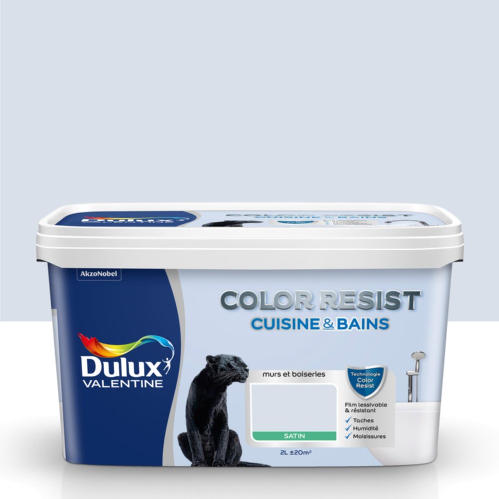 Peinture Pièces Humides Color Resist Cuisine & Bains Embruns Satin 2L - DULUX VALENTINE