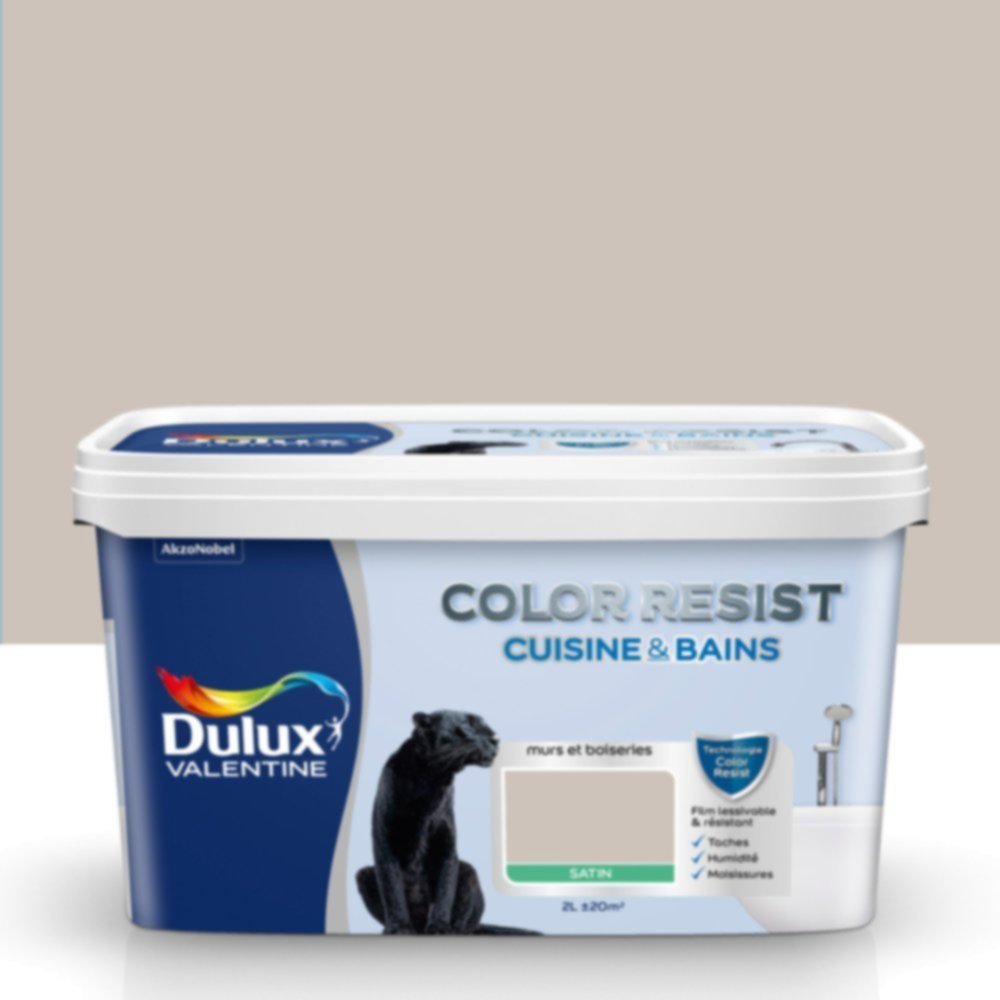 Peinture Pièces Humides Color Resist Cuisine & Bains Grain de Sable Satin 2L - DULUX VALENTINE