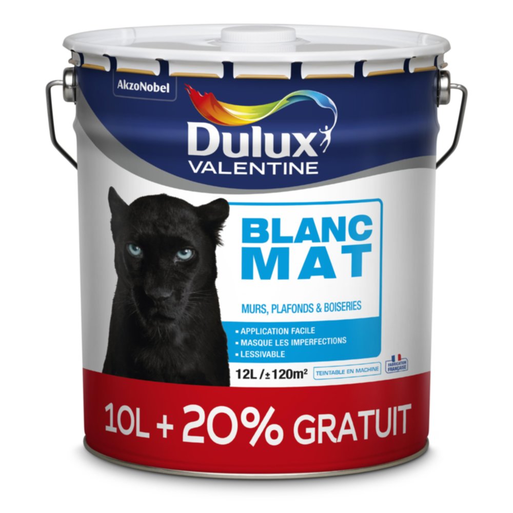 Peinture intérieure Phase Aqueuse Blanc Mat 10 L + 20% - DULUX VALENTINE