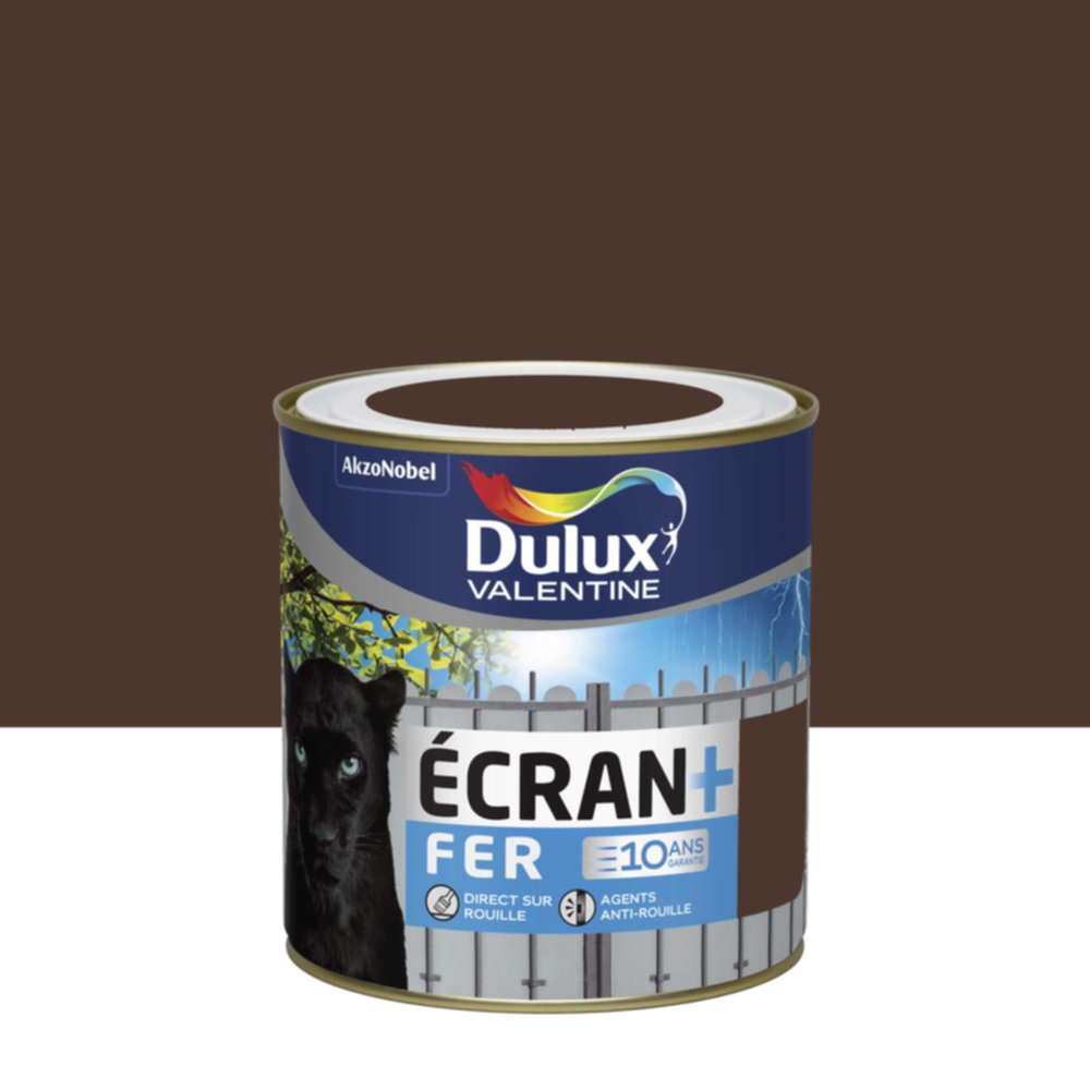 Peinture Ecran+ Fer Brun Normandie Brillant 0,5L - DULUX VALENTINE