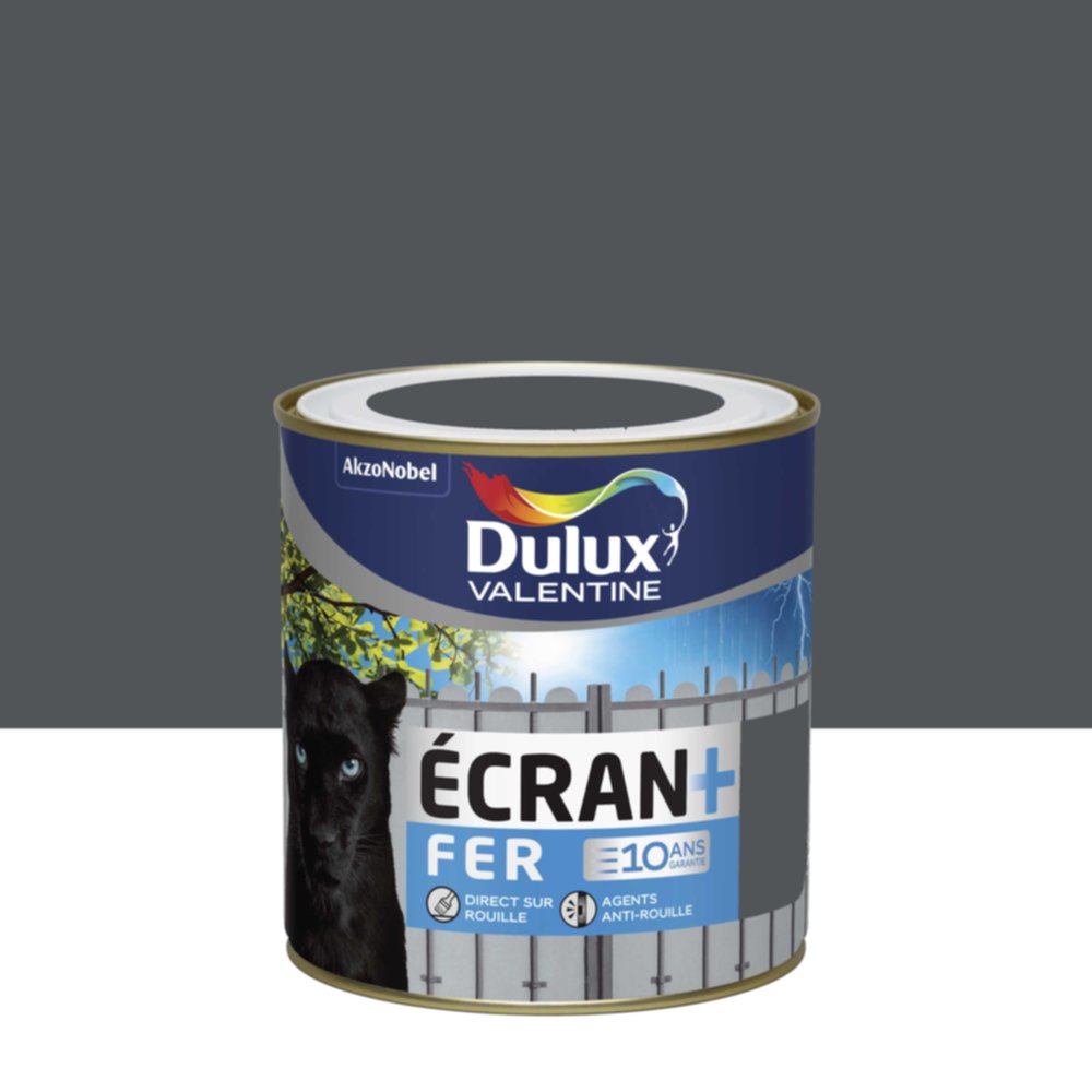 Peinture Ecran+ Fer Gris Foncé Brillant 0,5L - DULUX VALENTINE