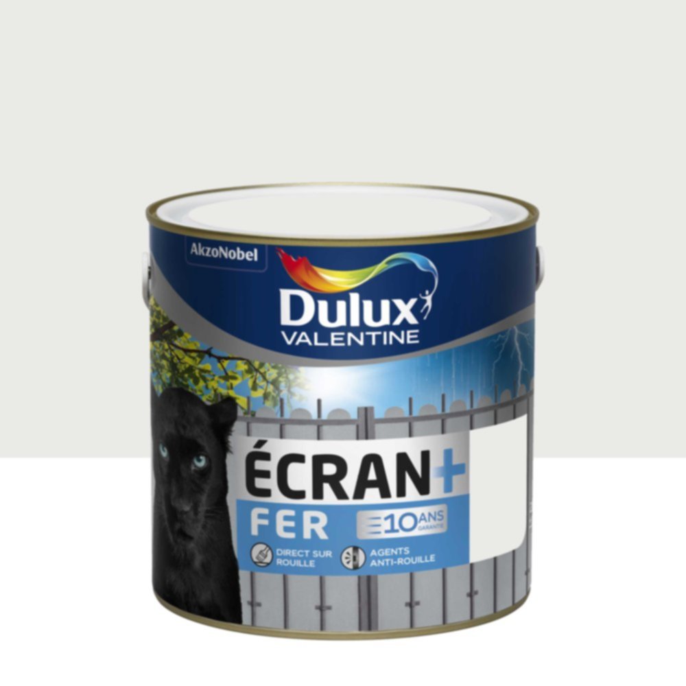 Peinture Ecran+ Fer Protection Antirouille Blanc Pur Brillant 2L - DULUX VALENTINE