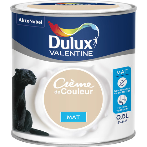 Peinture intérieure Crème de couleur mat Biscuit 0,5L - DULUX VALENTINE