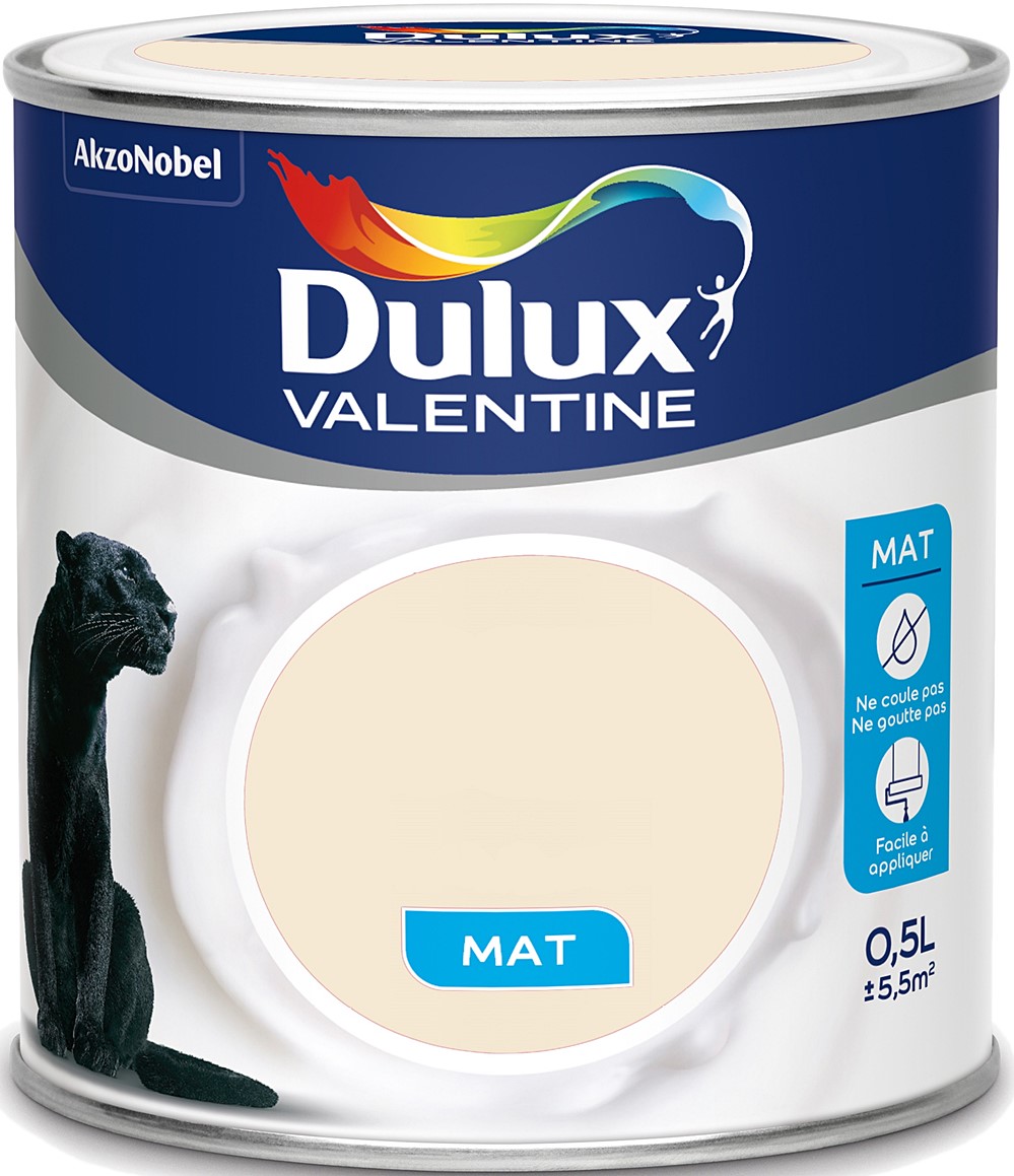 Peinture intérieure Crème de couleur mat Blanc Cassé 0,5L - DULUX VALENTINE