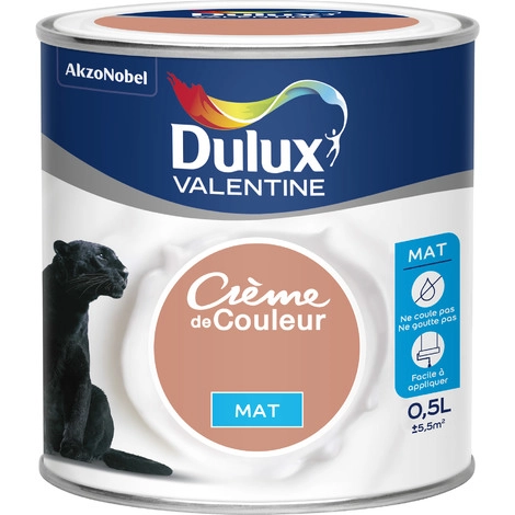 Peinture Crème de Couleur mat 0,5L Cuivre Rose