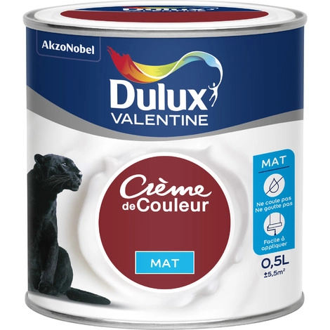 Peinture Crème de Couleur mat 0,5L Rouge Glamour