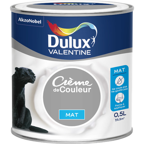 Peinture intérieure Crème de couleur mat Titanium 0,5L - DULUX VALENTINE