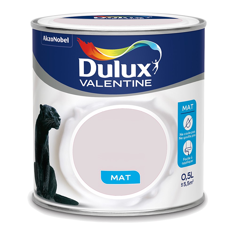 Peinture intérieure Crème de couleur mat Rose Nude 0,5L - DULUX VALENTINE