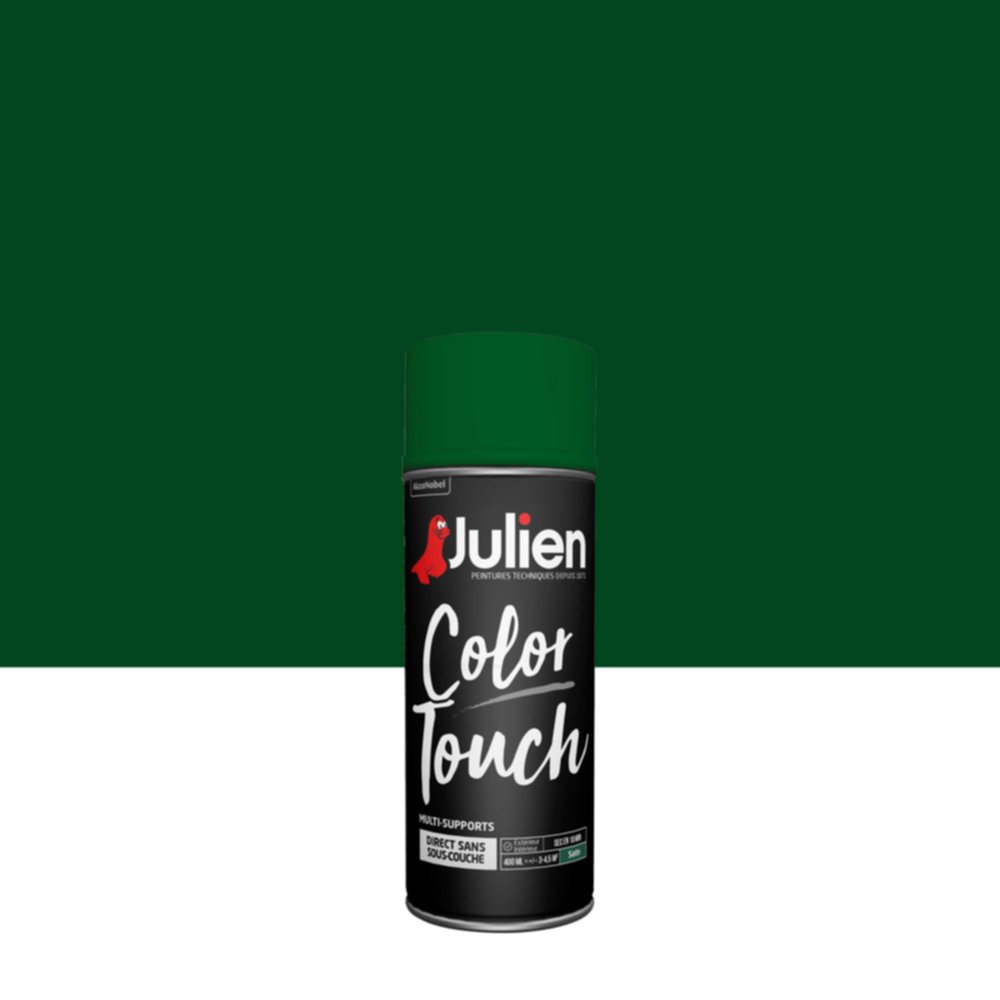 Peinture aérosol Multi-supports Color Touch Vert Basque Satin 400ml - JULIEN