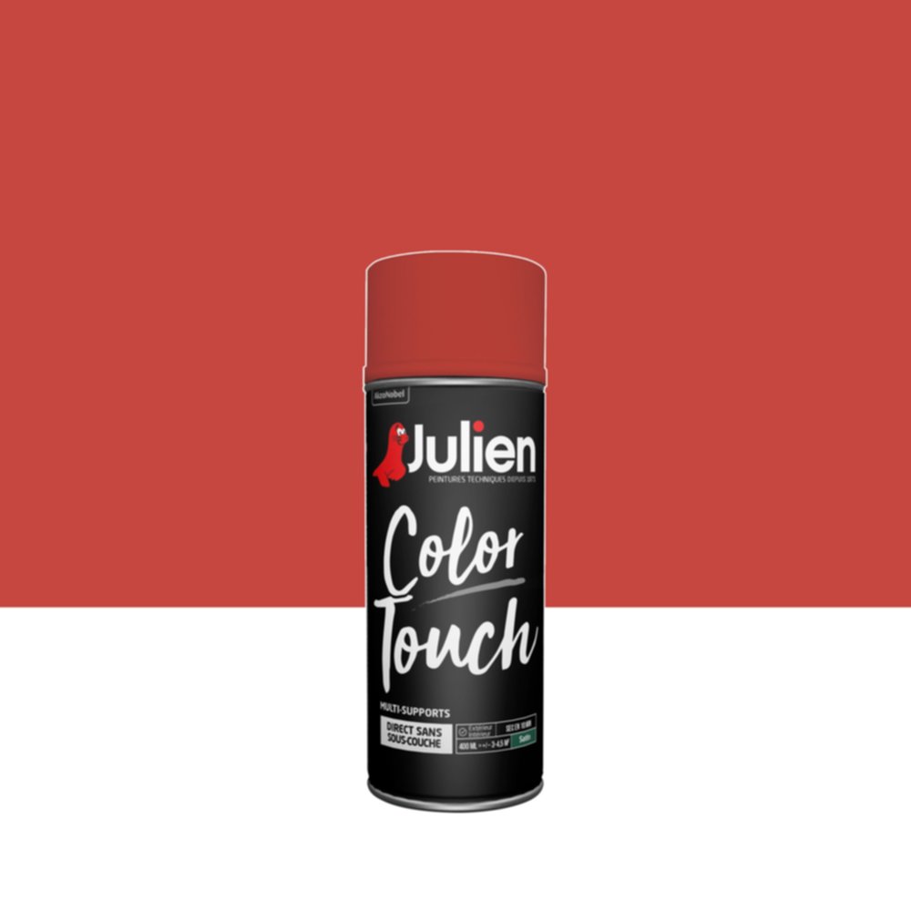 Peinture aérosol Multi-supports Color Touch Rouge Feu Satin 400ml - JULIEN