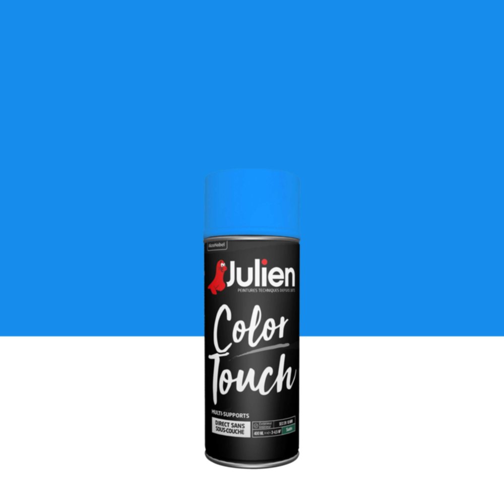 Peinture aérosol Multi-supports Color Touch Bleu Radieux Satin 400ml - JULIEN