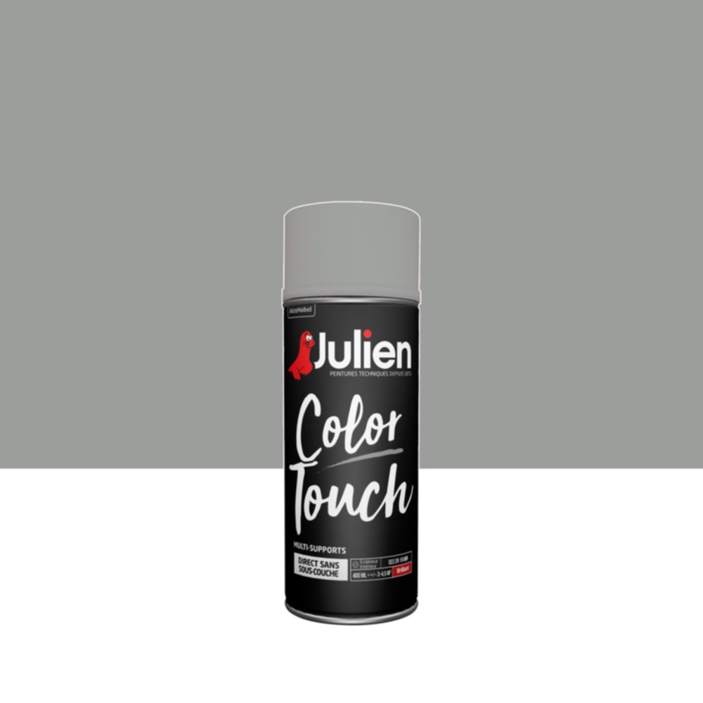 Peinture aérosol Multi-supports Color Touch Titanium Brillant 400ml - JULIEN