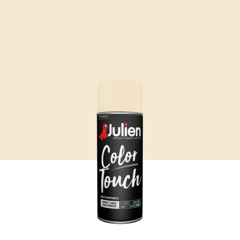 Peinture aérosol Multi-supports Color Touch Blanc Casse Satin 400ml - JULIEN