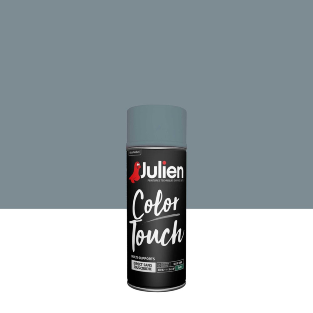 Peinture aérosol Multi-supports Color Touch Bleu Gris Satin 400ml - JULIEN