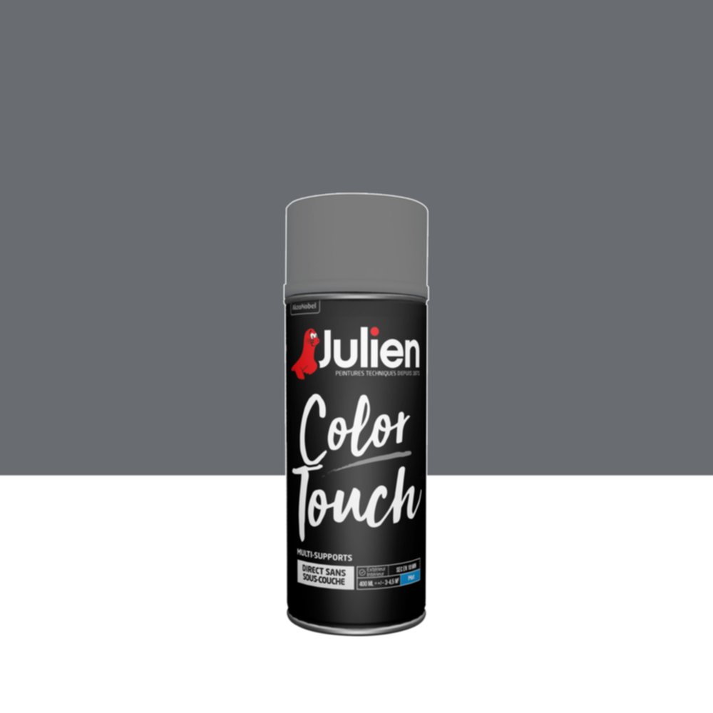 Peinture aérosol Multi-supports Color Touch Anthracite Mat 400ml - JULIEN