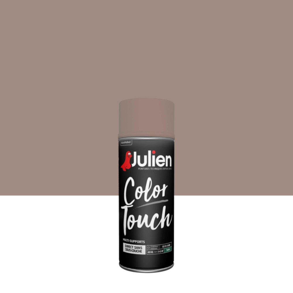 Peinture aérosol Multi-supports Color Touch Taupe Satin 400ml - JULIEN