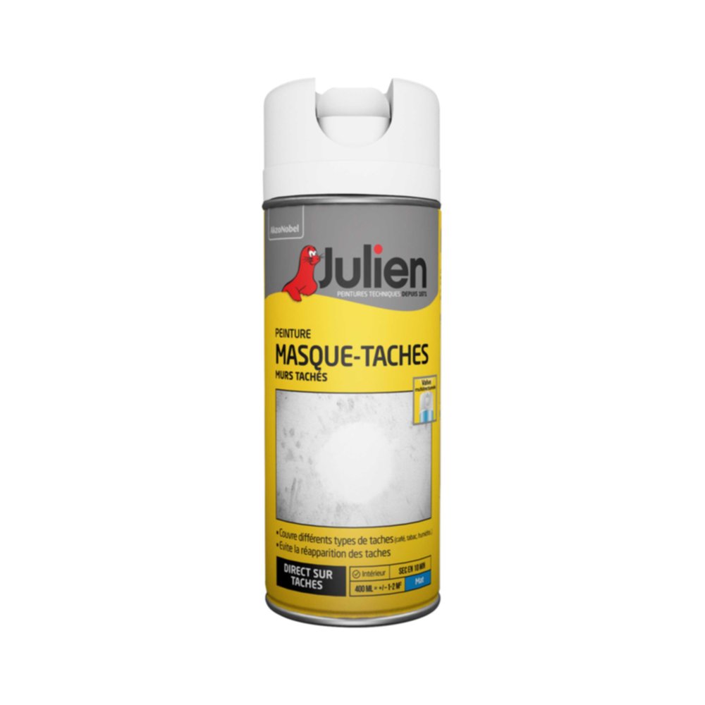 Peinture aérosol Preparation Masque Taches Blanc Mat 400ml - JULIEN