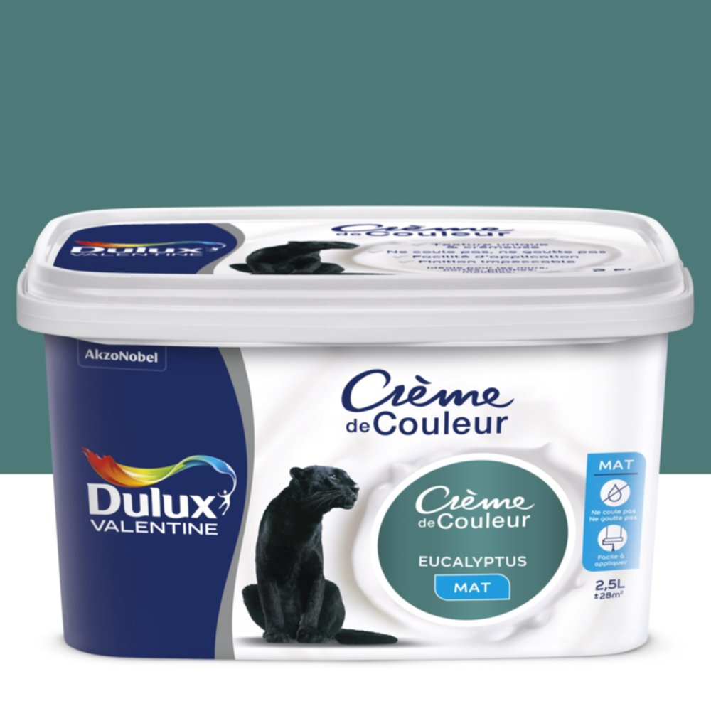 Peinture acrylique Crème de couleur mat eucalyptus DULUX VALENTINE