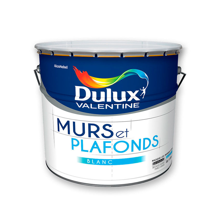 Peinture Murs et Plafonds blanc satin 10L - DULUX VALENTINE