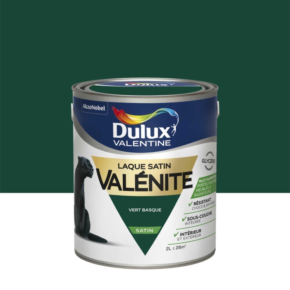 Peinture Laque Boiseries et Ferronnerie Valénite Vert Basque Satin 2L - DULUX VALENTINE