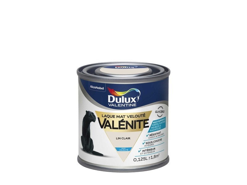 Peinture Valénite velouté mat 0,125L lin clair DULUX VALENTINE