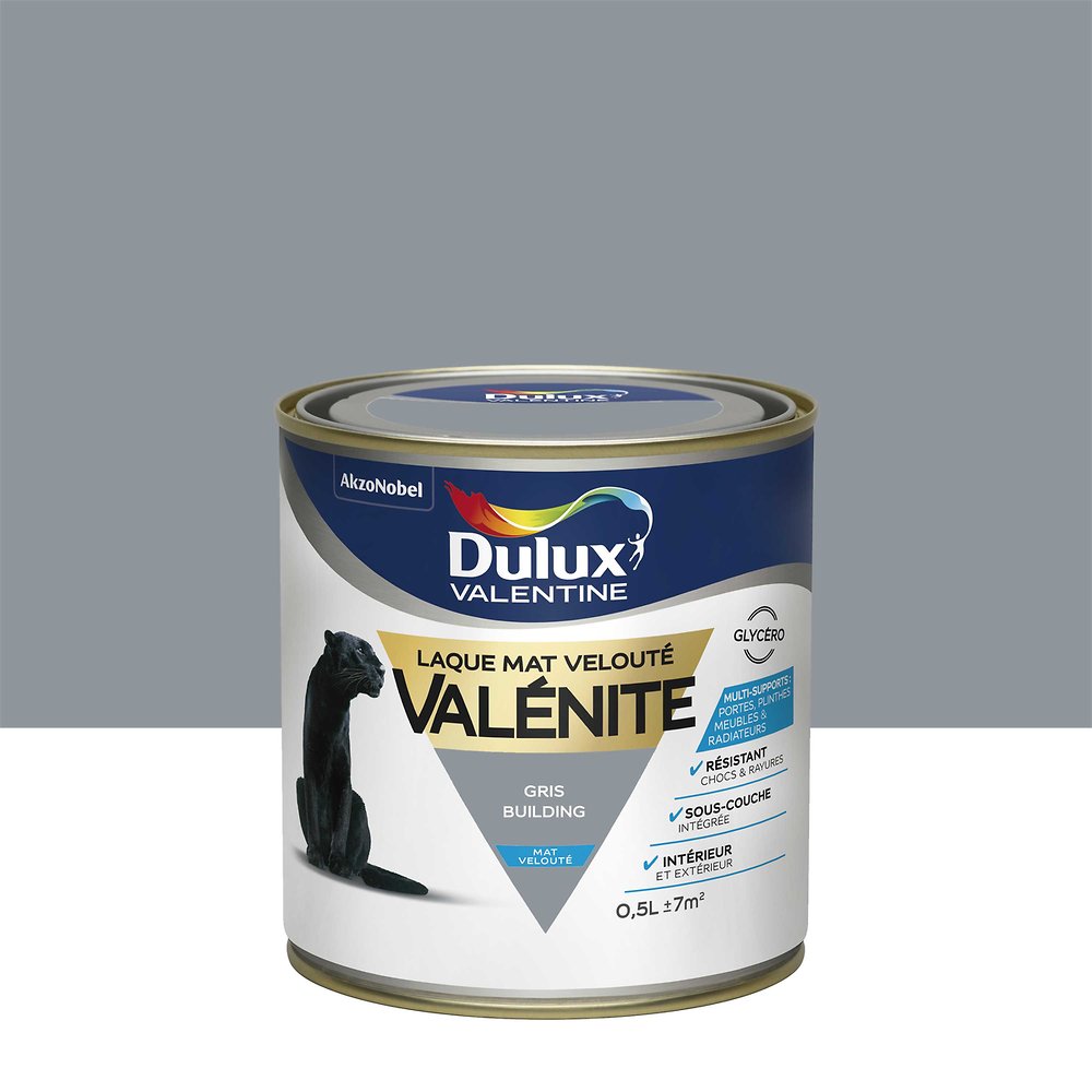 Peinture Valénite velouté mat 0,5L gris building DULUX VALENTINE