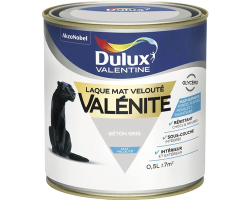 Peinture Valénite velouté mat  0,5L béton gris DULUX VALENTINE