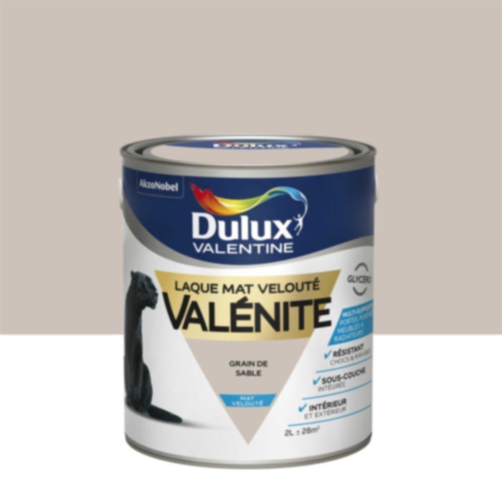 Peinture Laque Boiseries et Ferronnerie Valénite Grain de Sable Mat 2L - DULUX VALENTINE