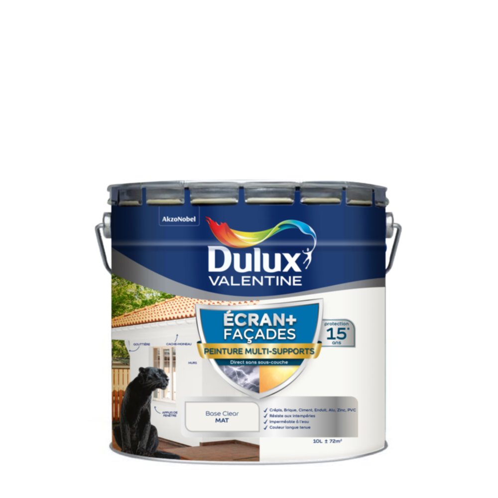 Peinture Ecran+ Façades Multi-supports Mat Base Clear 10L - DULUX VALENTINE