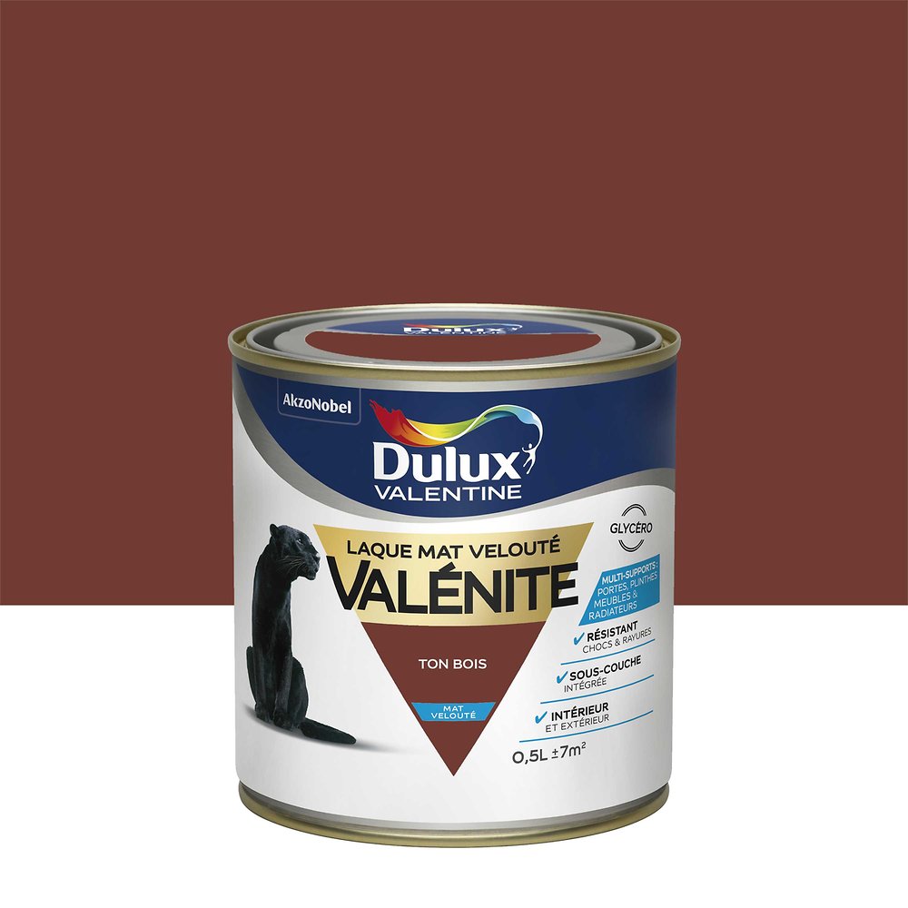 Peinture laque Valénite satin ton bois 0,5L DULUX VALENTINE