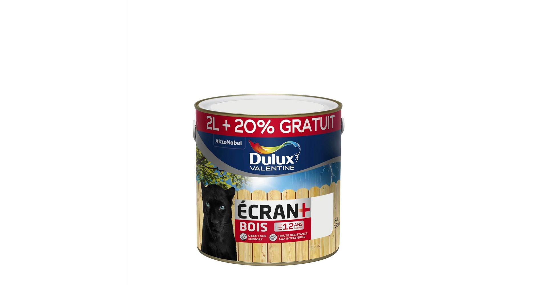 Peinture bois Ecran+ blanc Satin 2L + 20% gratuit