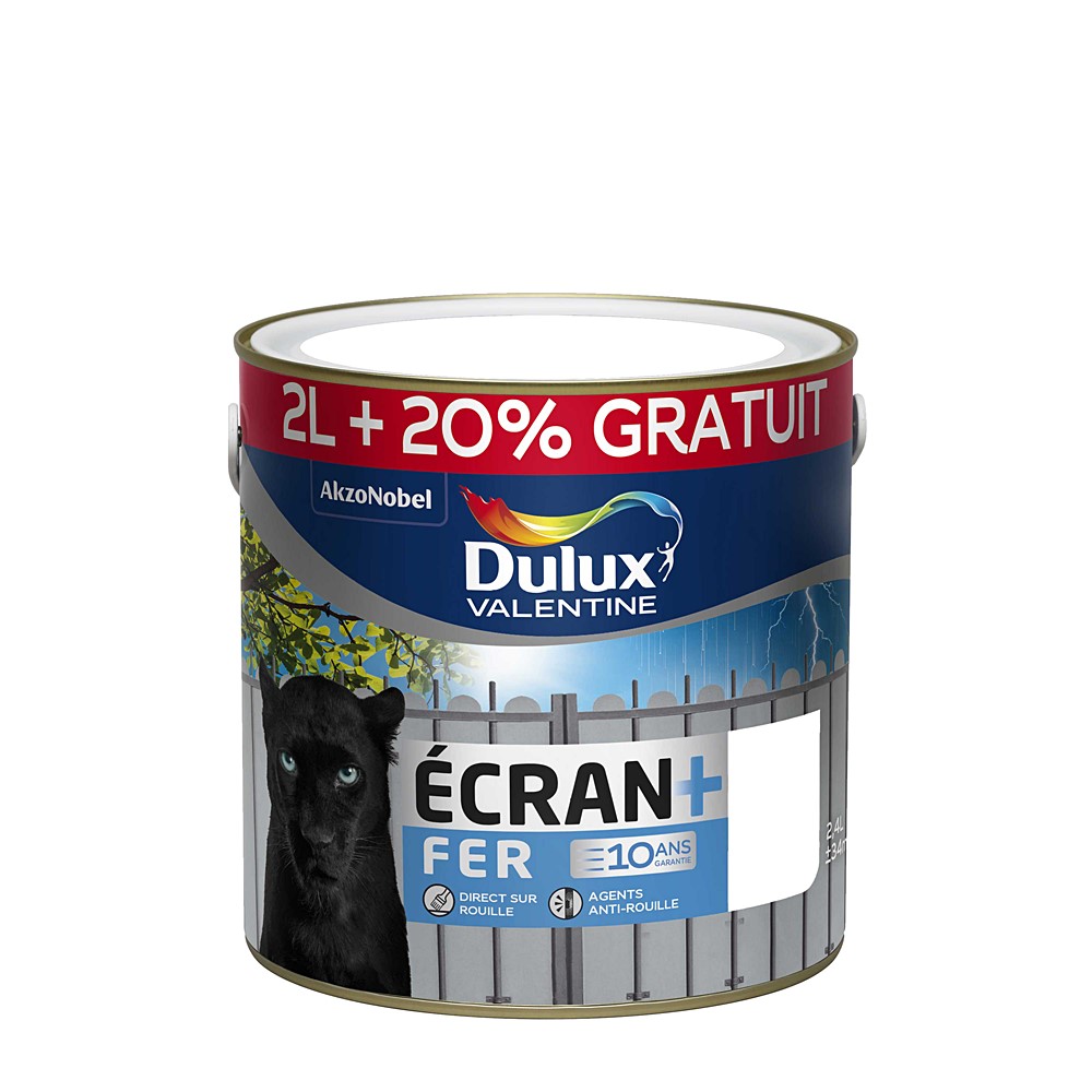 Peinture fer “écran+” brillant 2 l + 20 % gratuit