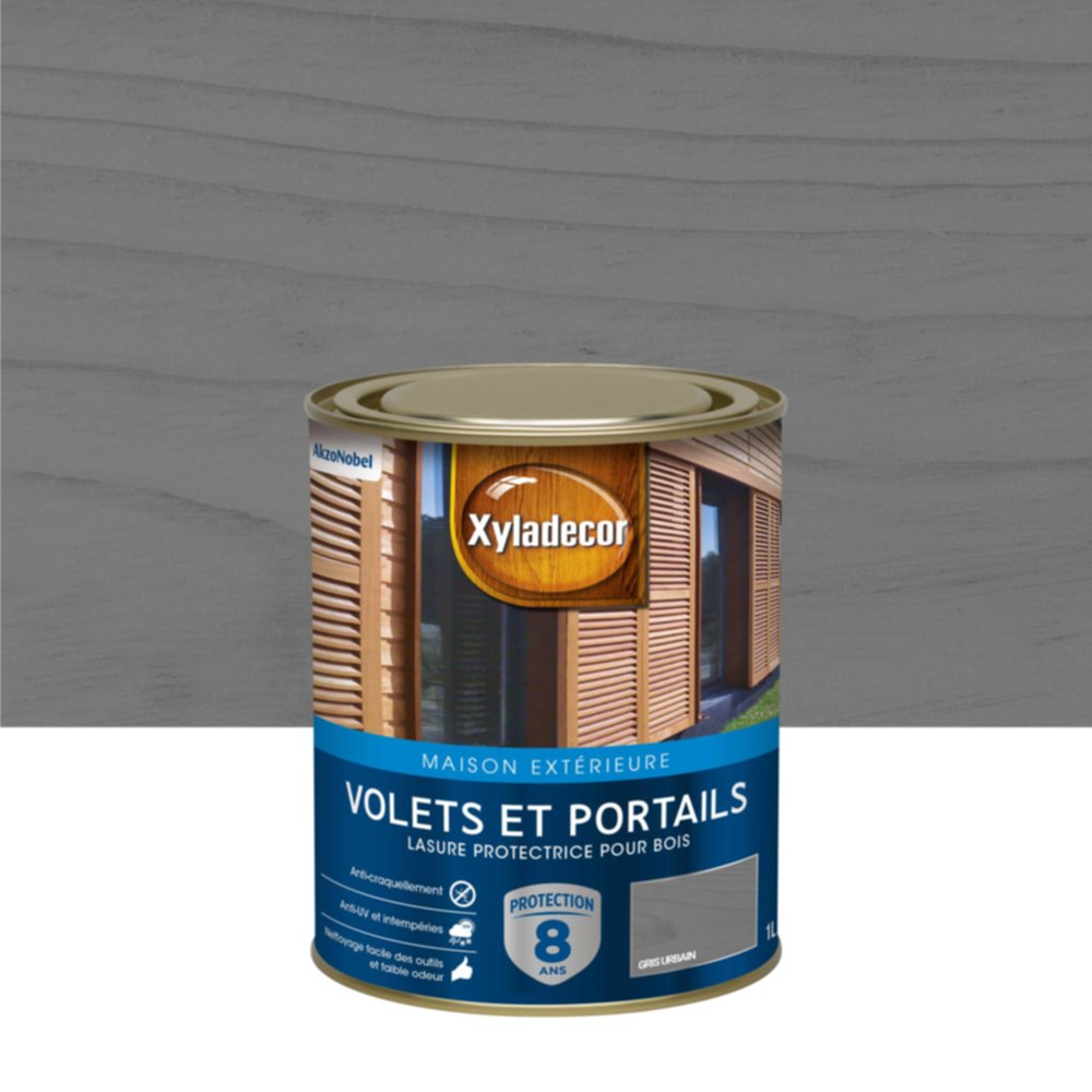 Lasure Volets Xyladecor Satin Gris Urbain 1L