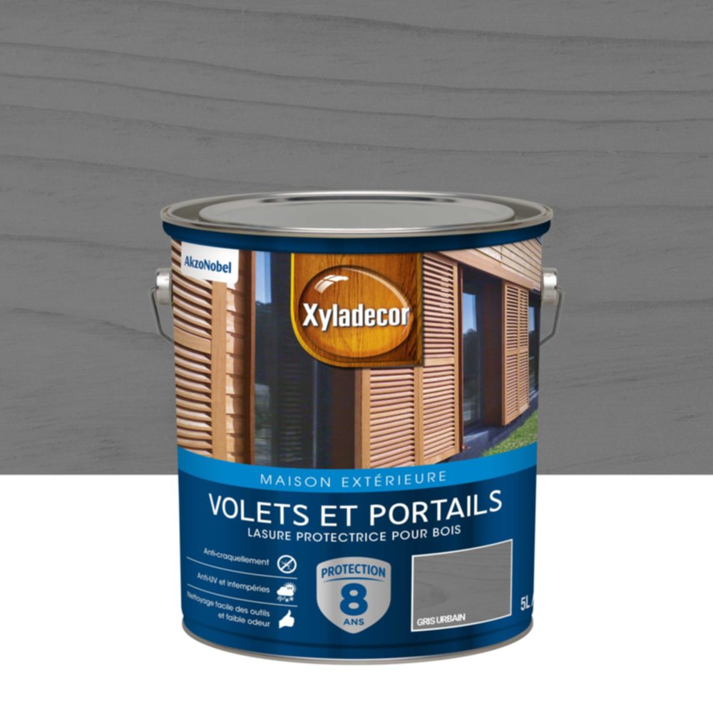 Lasure Volets Xyladecor Satin Gris Urbain 5L