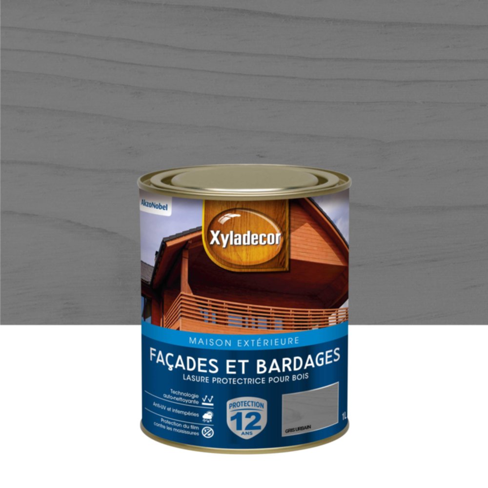 Lasure Façade Xyladecor Satin Gris Urbain 1L