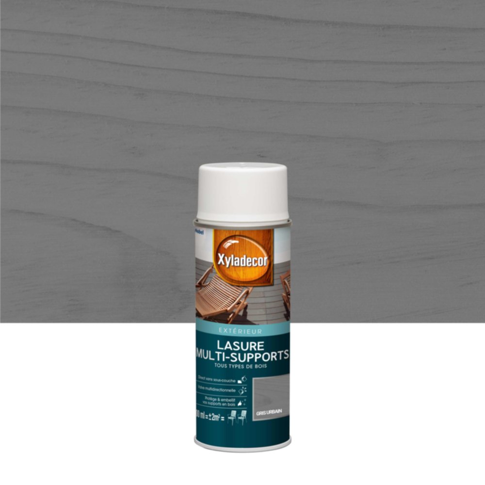 Aérosol Lasure Xyladecor Mat Gris Urbain 0,4L