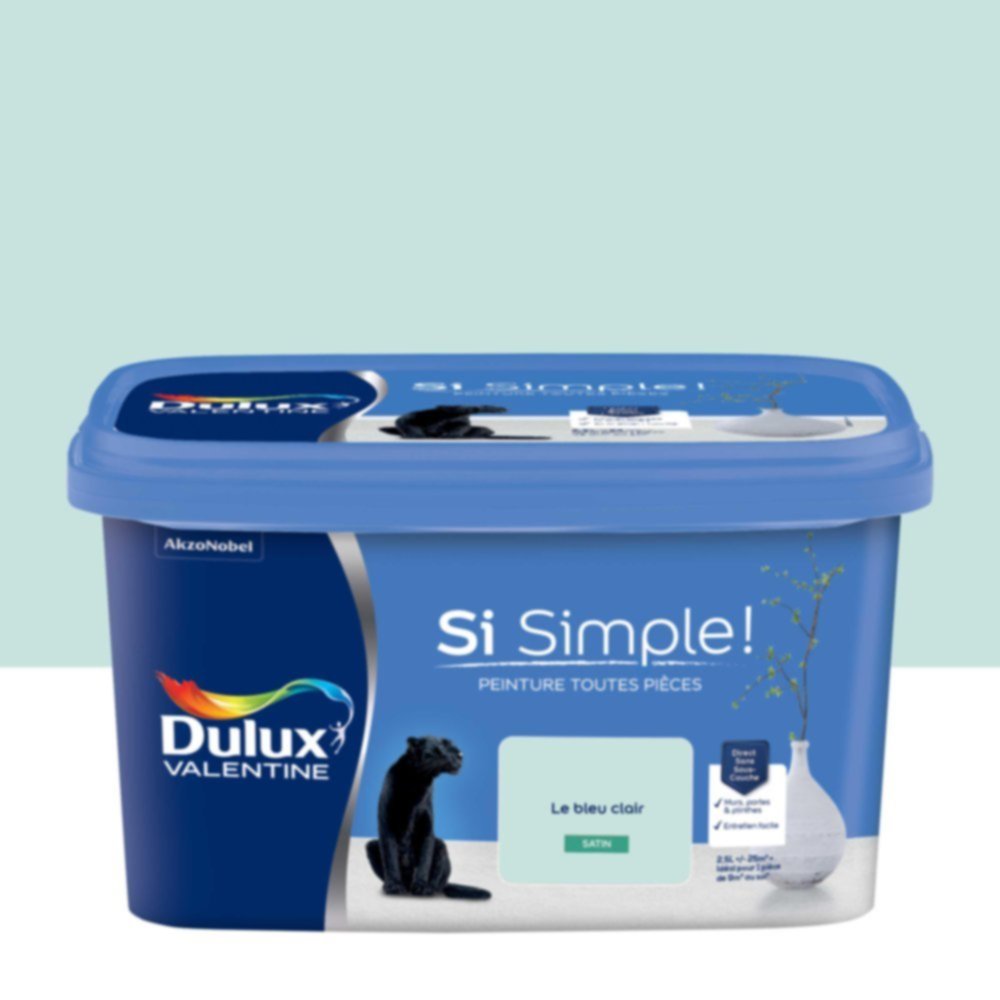  Peinture toutes pièces Si Simple ! Le Bleu Clair Satin 2,5L - DULUX VALENTINE