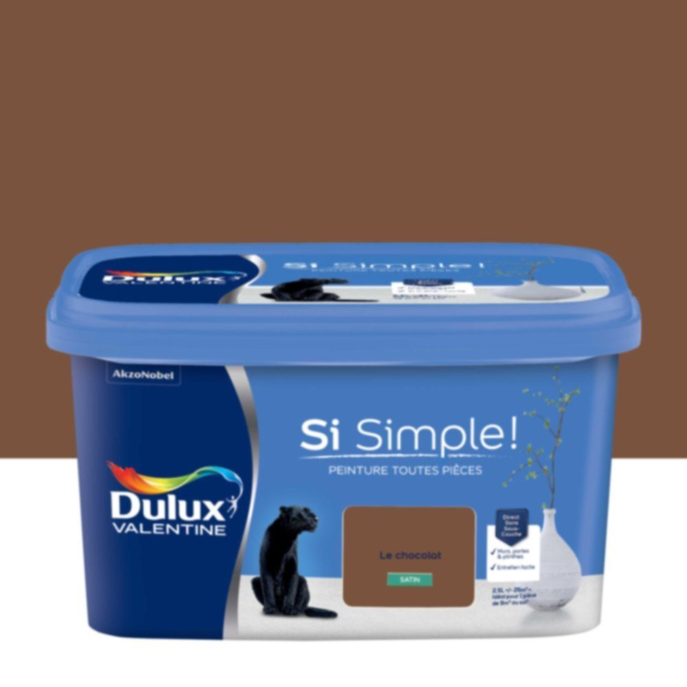  Peinture toutes pièces Si Simple ! Le Chocolat Satin 2,5L - DULUX VALENTINE