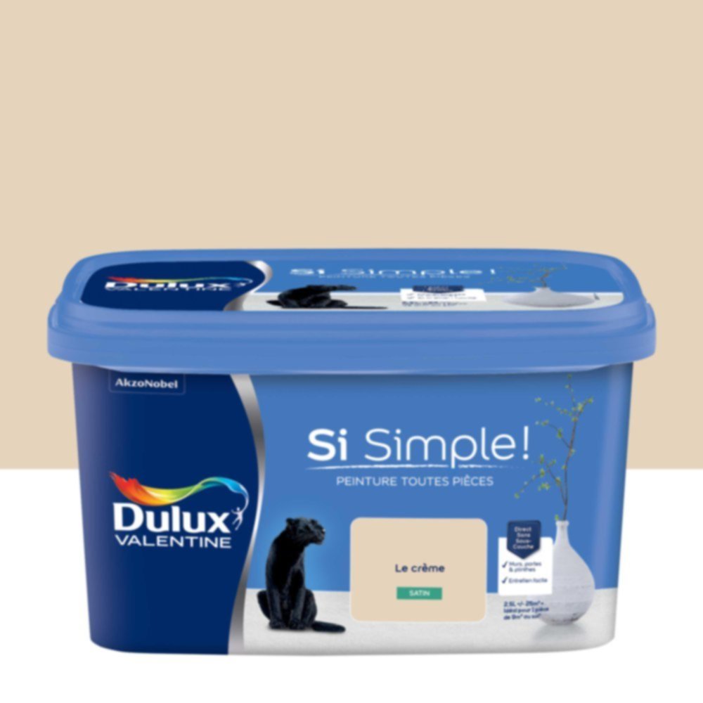  Peinture toutes pièces Si Simple ! Le Crème Satin 2,5L - DULUX VALENTINE