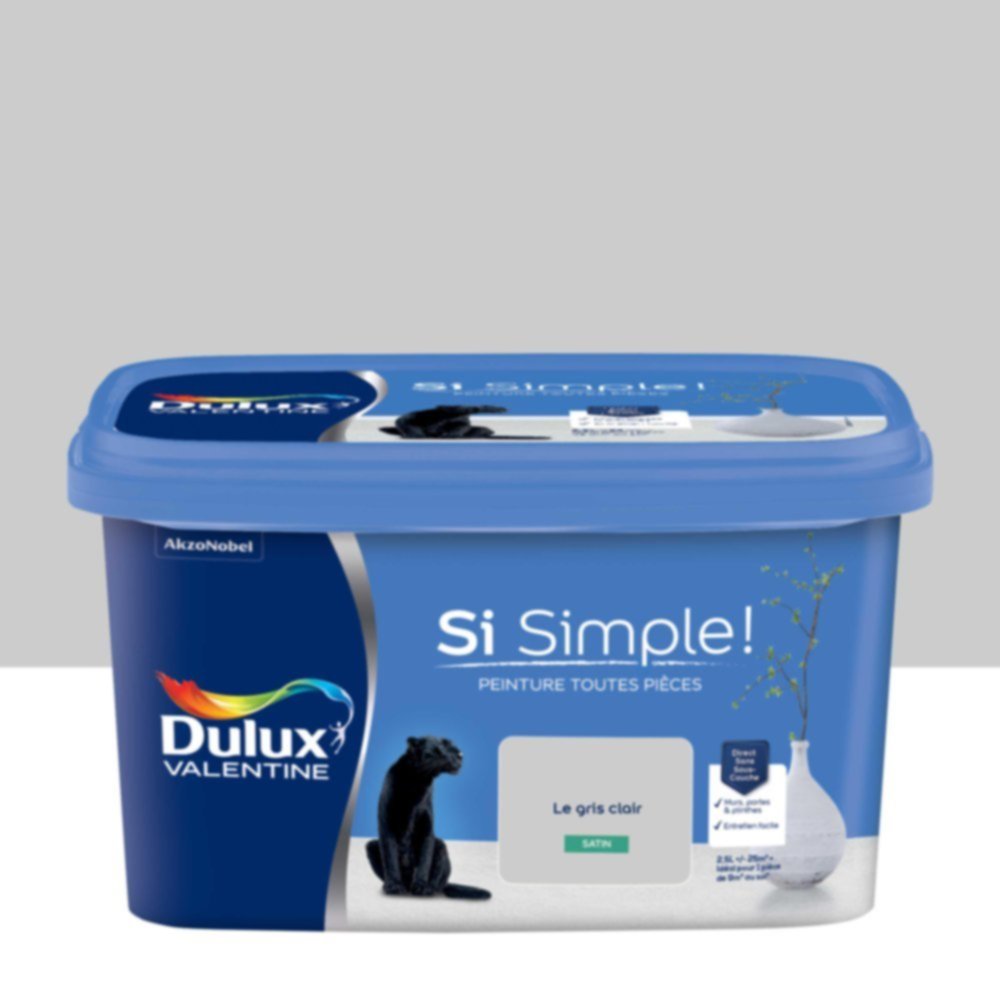  Peinture toutes pièces Si Simple ! Le Gris Clair Satin 2,5L - DULUX VALENTINE