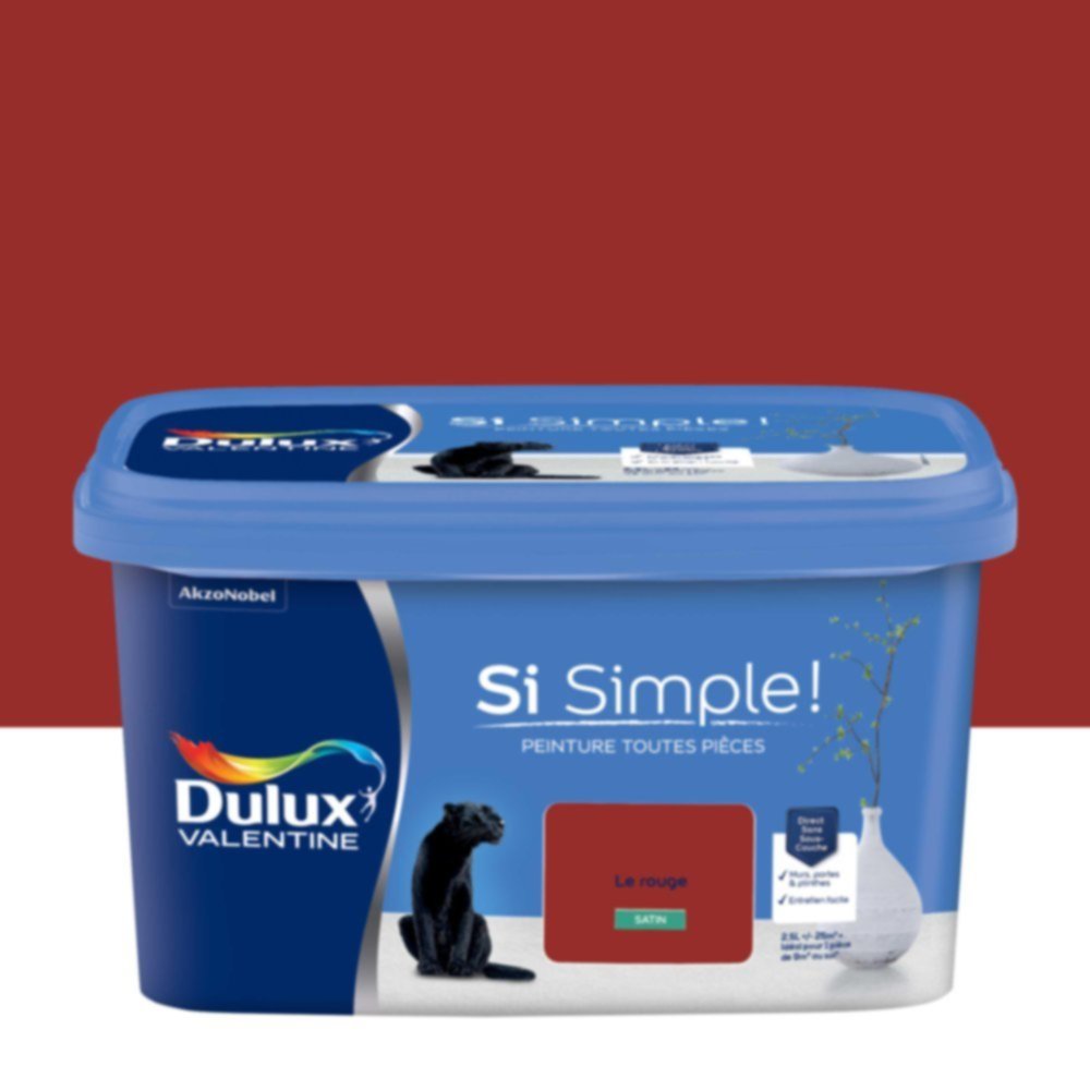  Peinture toutes pièces Si Simple ! Le Rouge Satin 2,5L - DULUX VALENTINE