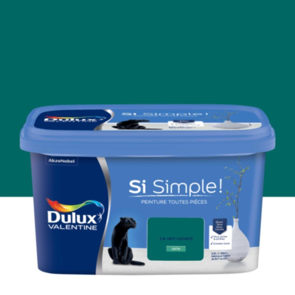  Peinture toutes pièces Si Simple ! Le Vert canard Satin 2,5L - DULUX VALENTINE