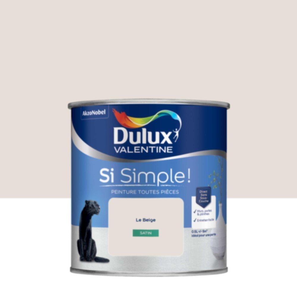  Peinture toutes pièces Si Simple ! Le Beige Satin 0,5L - DULUX VALENTINE