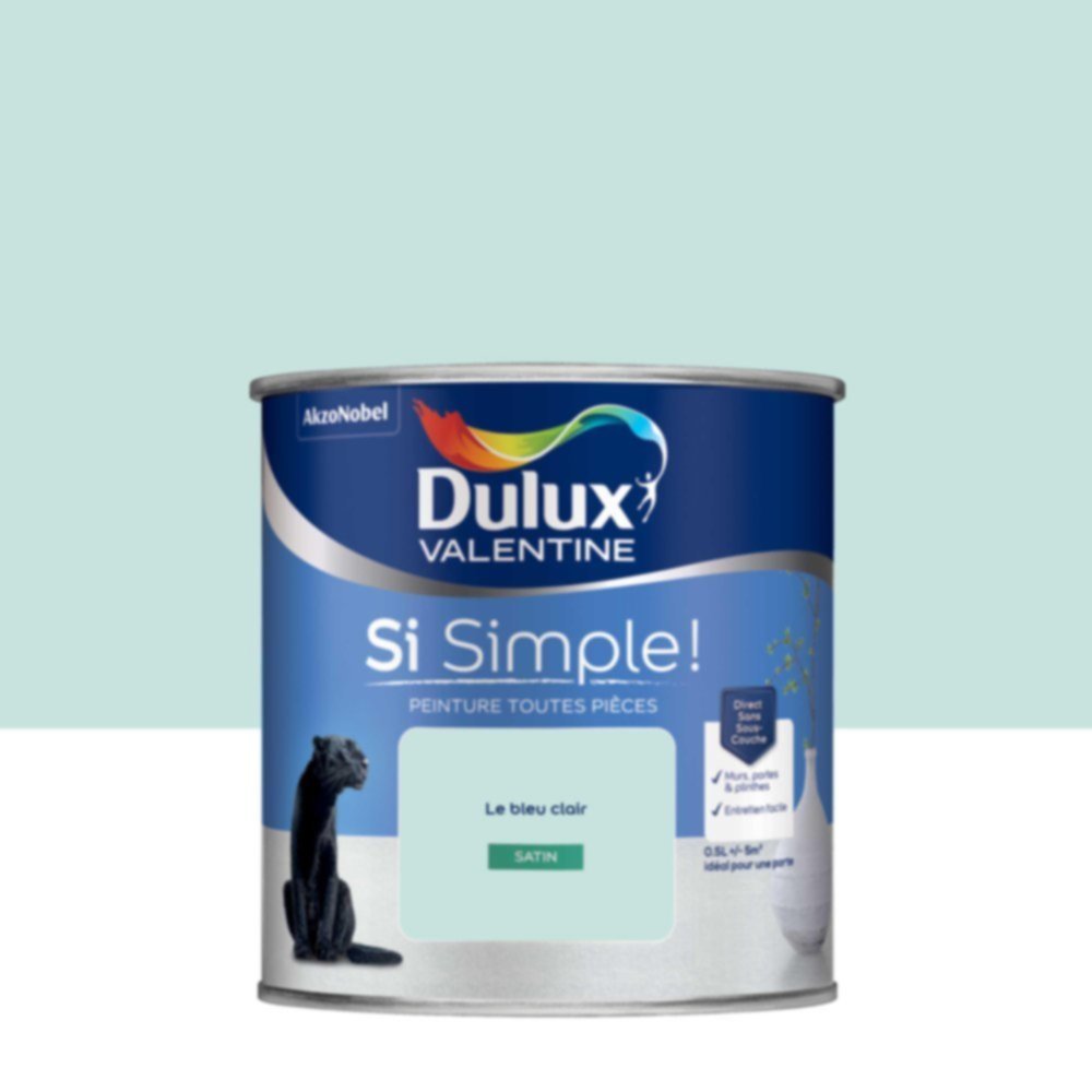  Peinture toutes pièces Si Simple ! Le Bleu Clair Satin 0,5L - DULUX VALENTINE