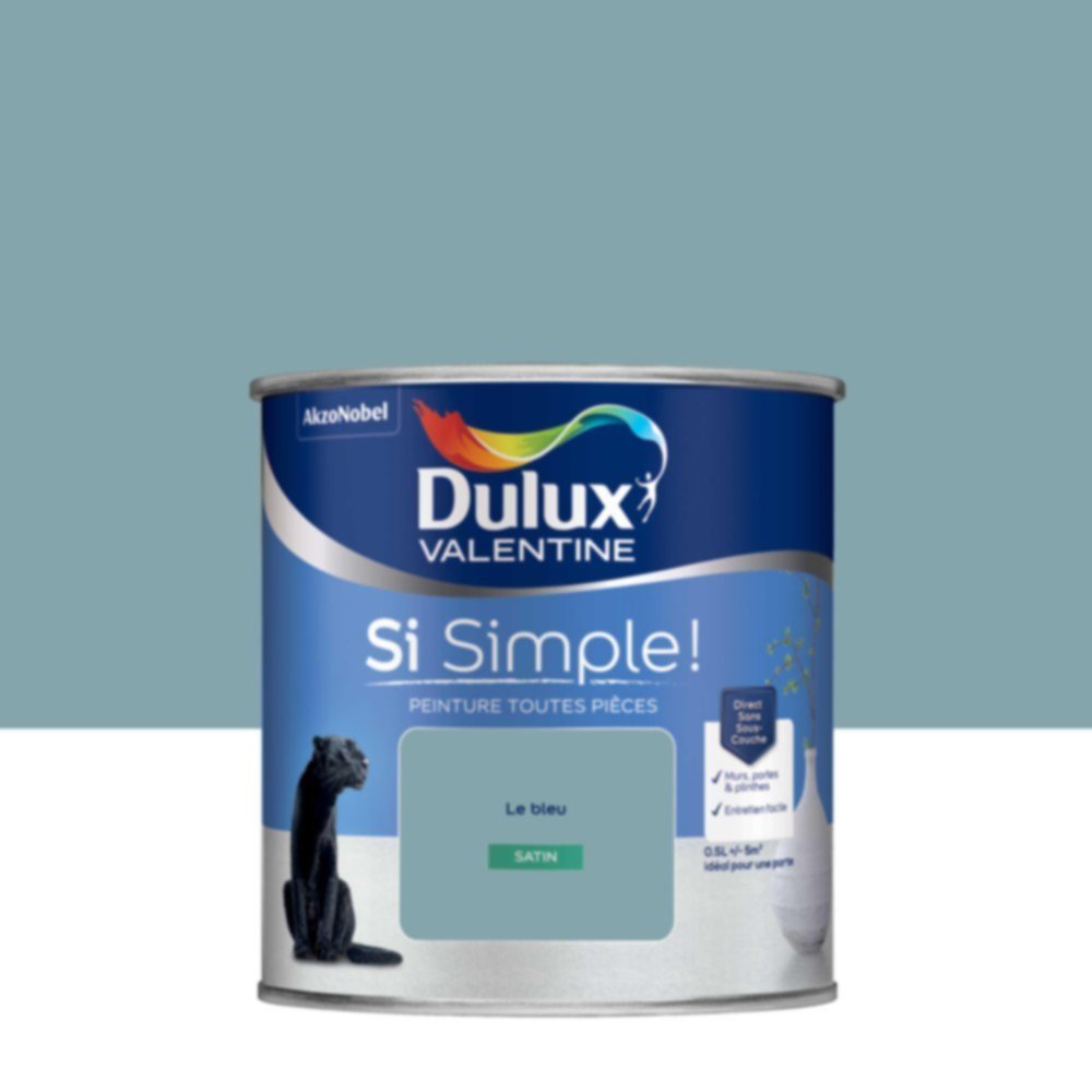  Peinture toutes pièces Si Simple ! Le Bleu Satin 0,5L - DULUX VALENTINE