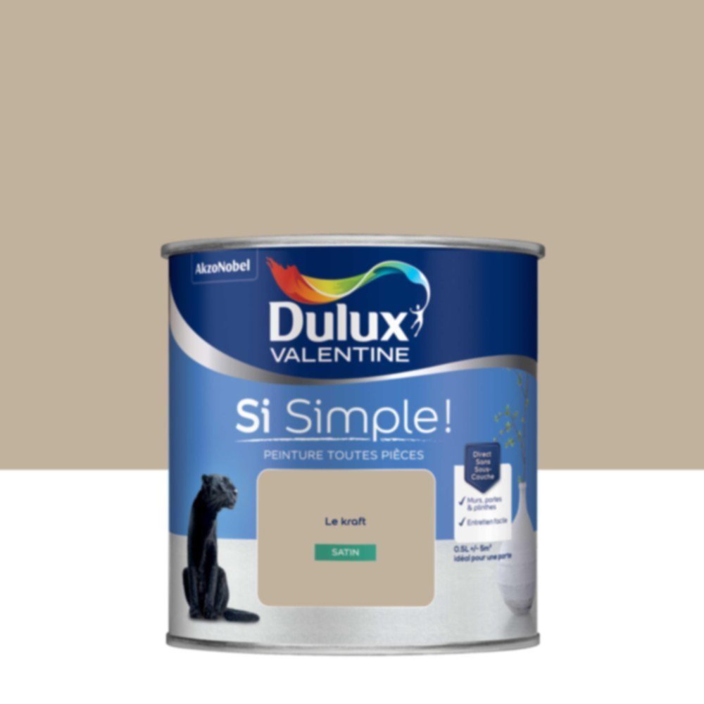  Peinture toutes pièces Si Simple ! Le Kraft Satin 0,5L - DULUX VALENTINE