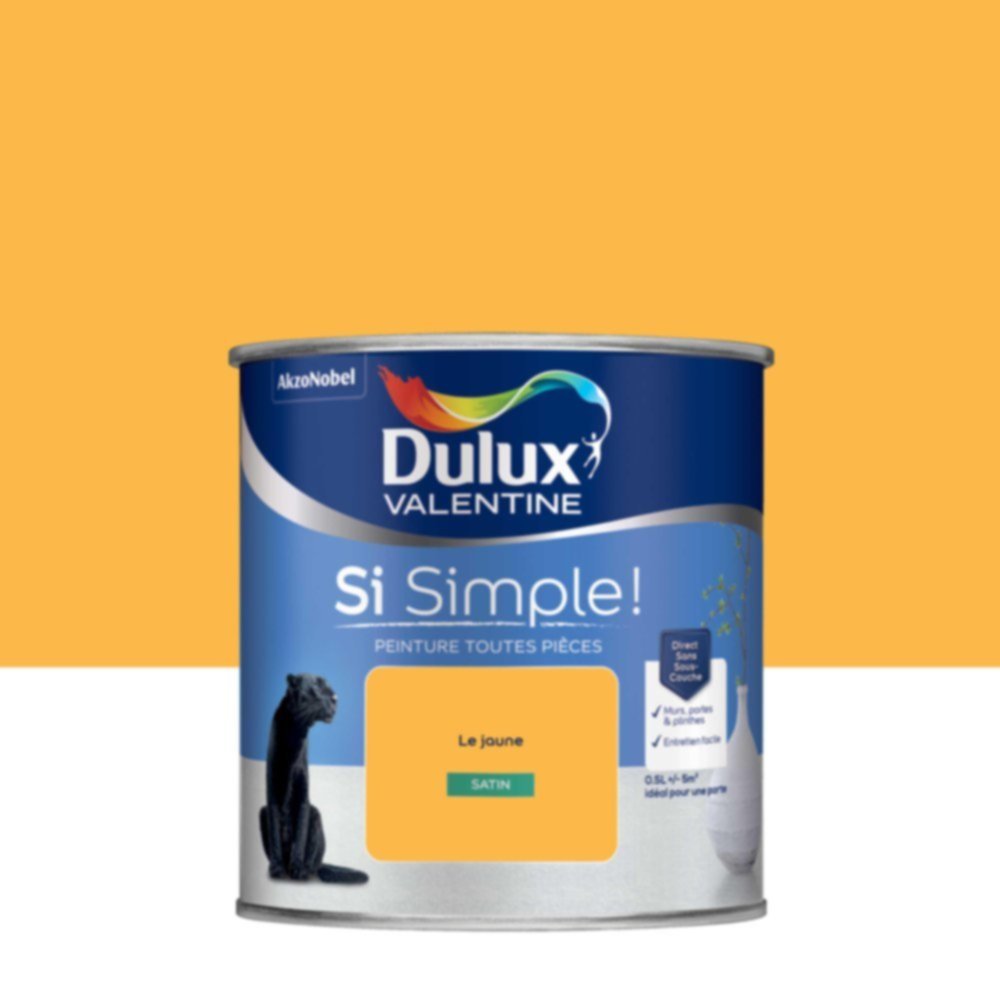  Peinture toutes pièces Si Simple ! Le Jaune Satin 0,5L - DULUX VALENTINE