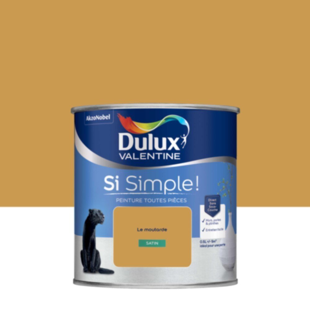  Peinture toutes pièces Si Simple ! Le Moutarde Satin 0,5L - DULUX VALENTINE