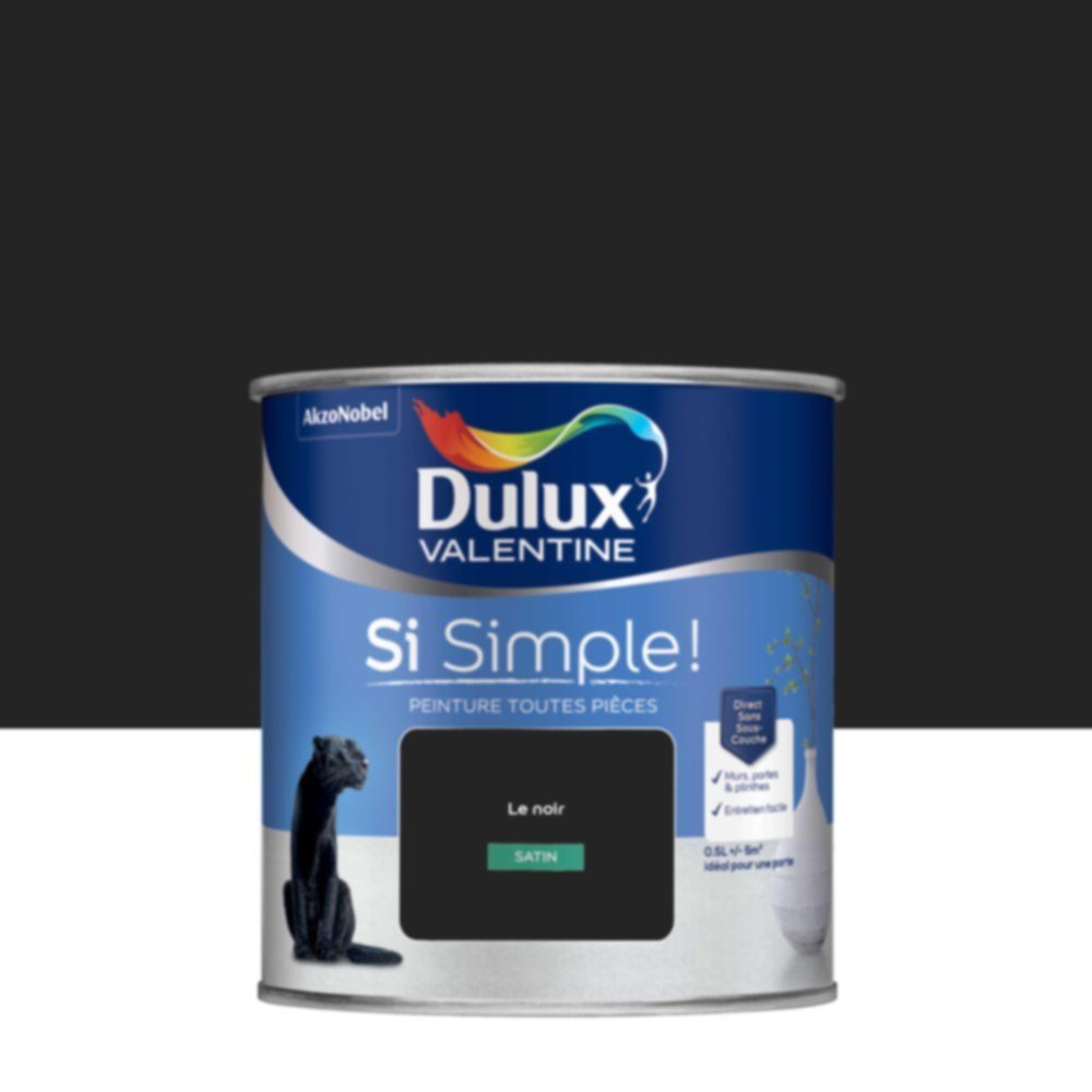  Peinture toutes pièces Si Simple ! Le Noir Satin 0,5L - DULUX VALENTINE