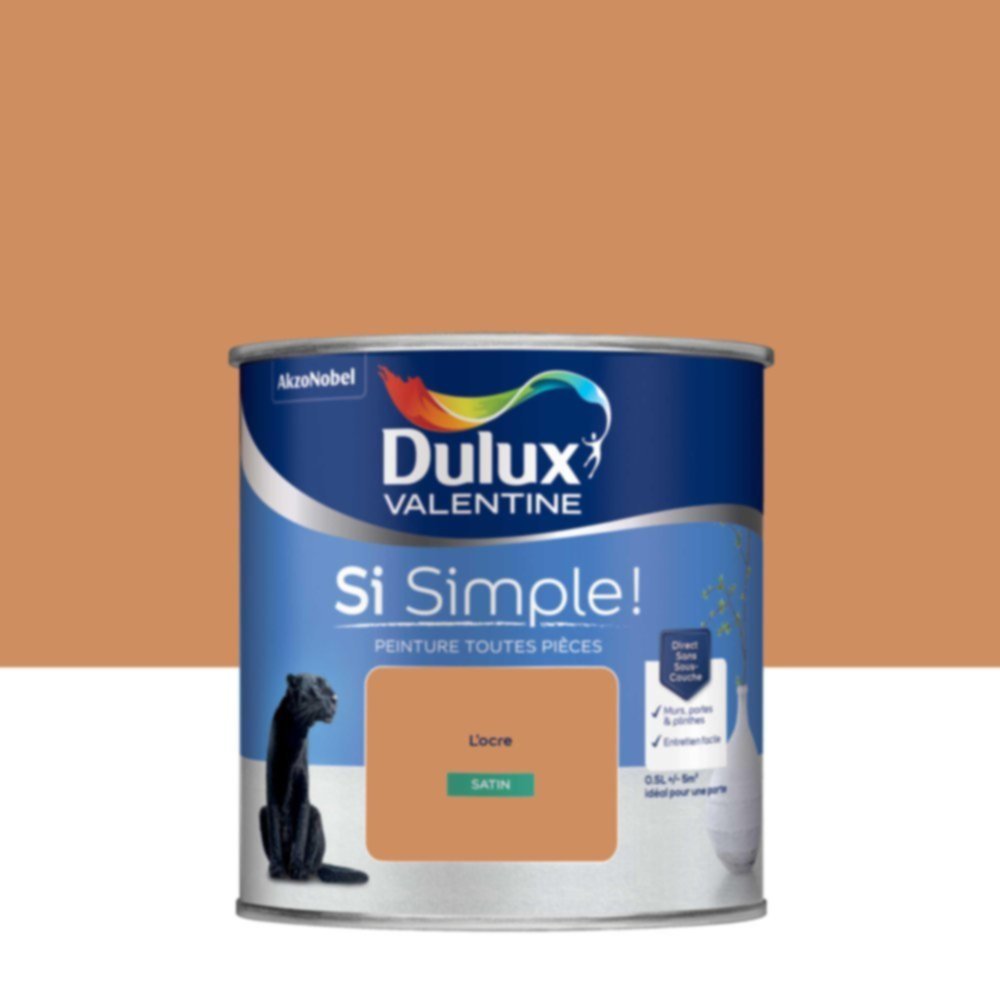  Peinture toutes pièces Si Simple ! L'Ocre Satin 0,5L - DULUX VALENTINE